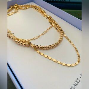House of Harlow 1960 Gold Chain Necklace Set of 3 Wear Together or Separately